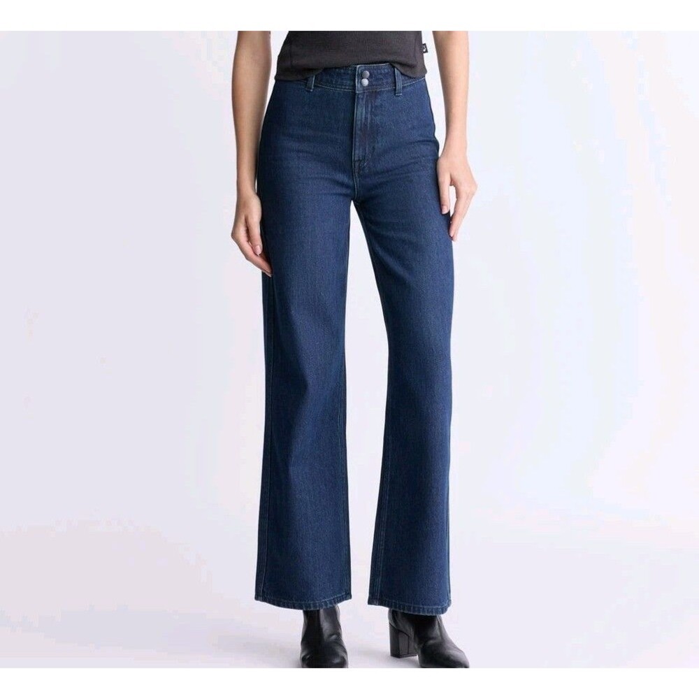 NWT Buffalo David Bitton Adele High Rise Wide Leg Jeans Dark Rinse W29 Retro